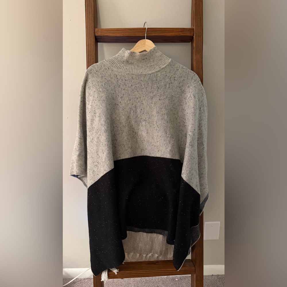 Ann Taylor two-toned Turtleneck Poncho Sweater